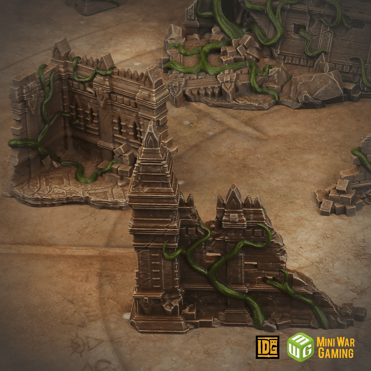 Set of Large Ancient Stone Ruins in Jungle Temple Setting (STL)