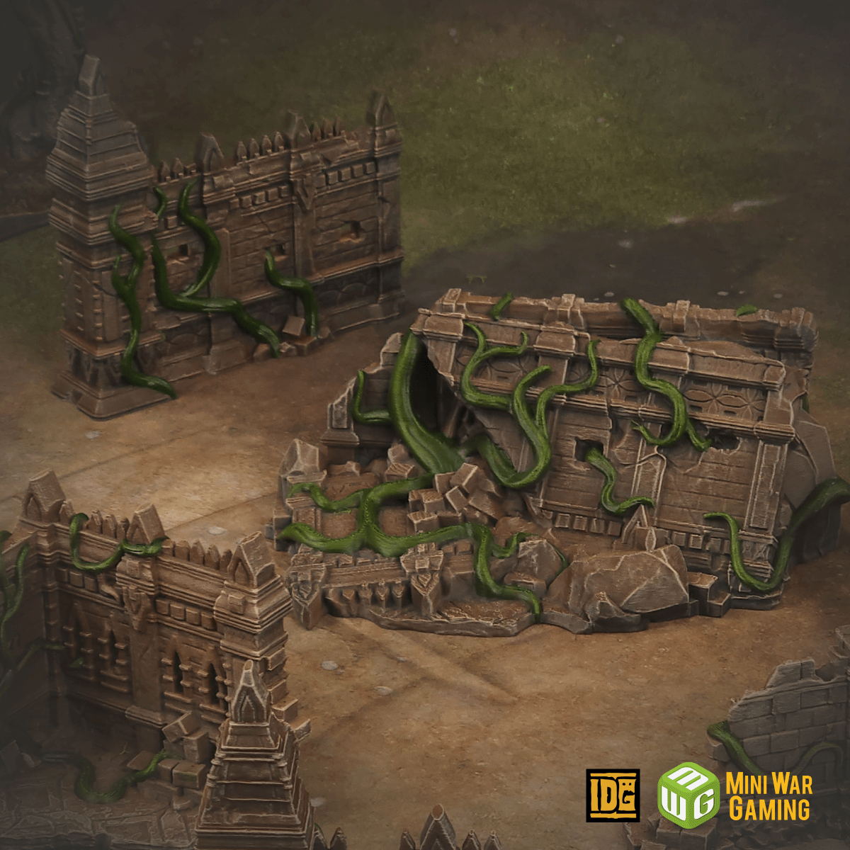 Set of Large Ancient Stone Ruins in Jungle Temple Setting (STL)