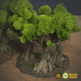 Set of Six Ancient Trees in Jungle Temple Ruins (STL)