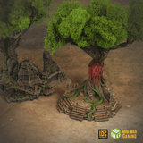 Set of Three Large Ancient Trees in Jungle Temple Ruins (STL)