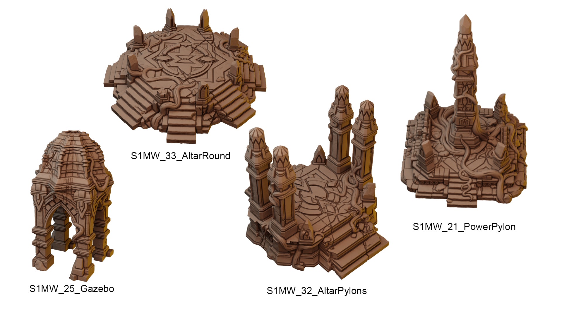 Terrain Set Of Jungle Stone Temple Ruins for AoS | MiniWarGaming