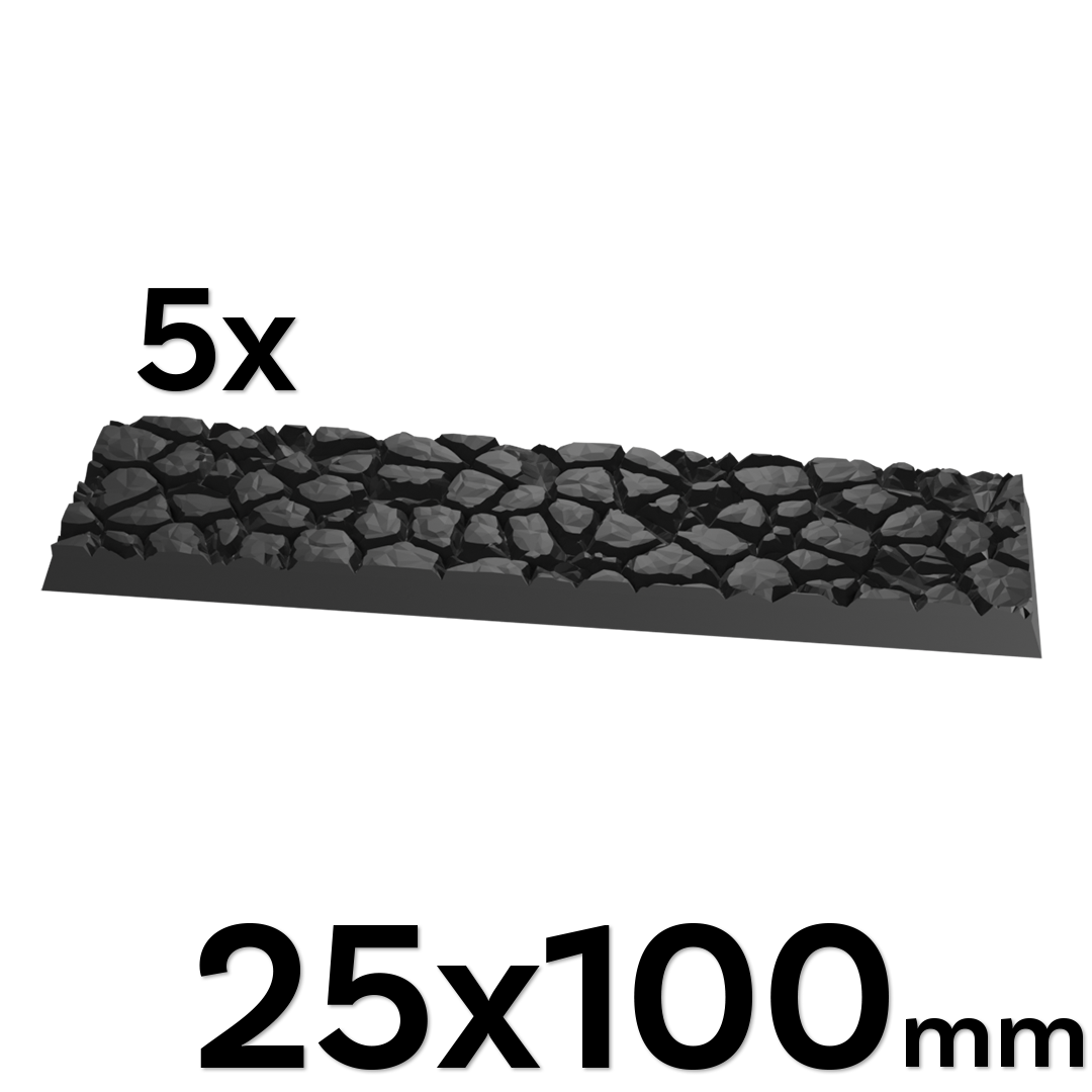 25 x 100mm Cobblestone Square Bases (Set of 5)