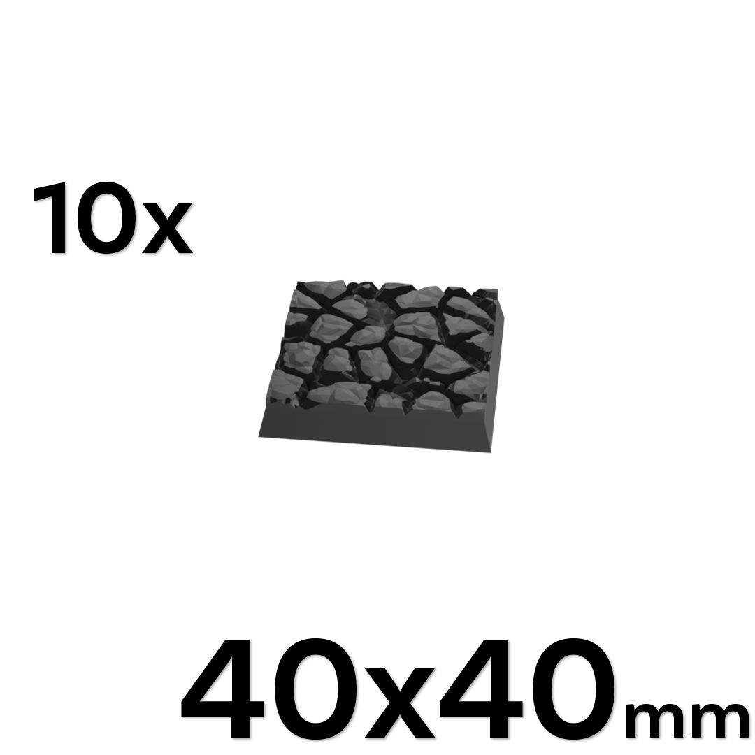 40 x 40mm Cobblestone Square Bases (Set of 10)