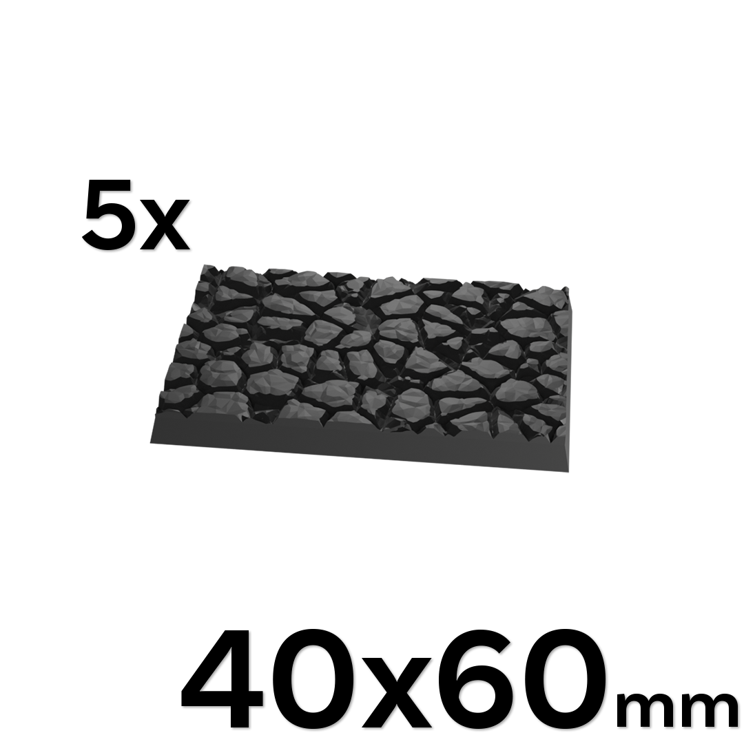 40 x 60mm Cobblestone Square Bases (Set of 5)