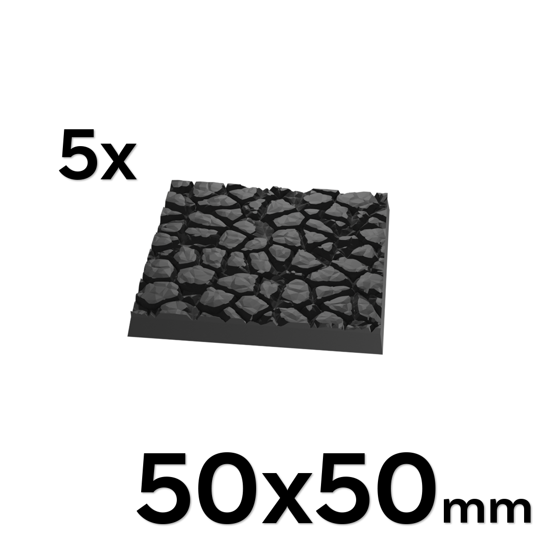 50 x 50mm Cobblestone Square Bases (Set of 5)