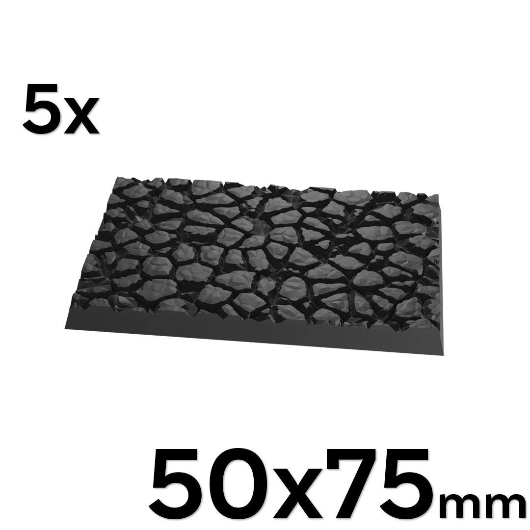 50 x 75mm Cobblestone Square Bases (Set of 5)