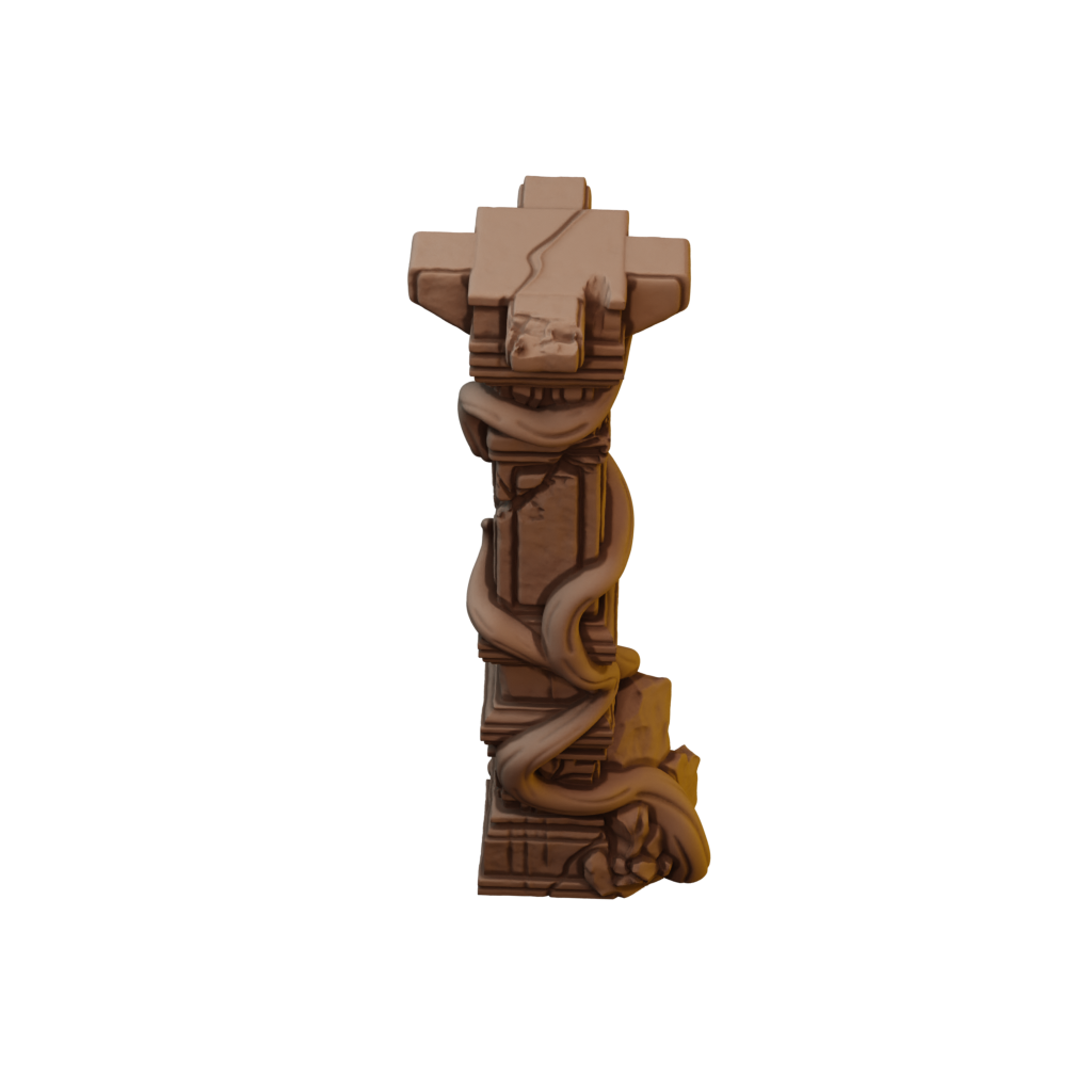 Set of Ancient Stone Scatter Terrain in Jungle Temple Ruins (STL)