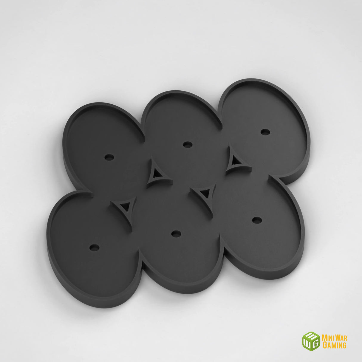 Oval Movement Tray - 6x 25mm Bases (Optional Magnet Slots)