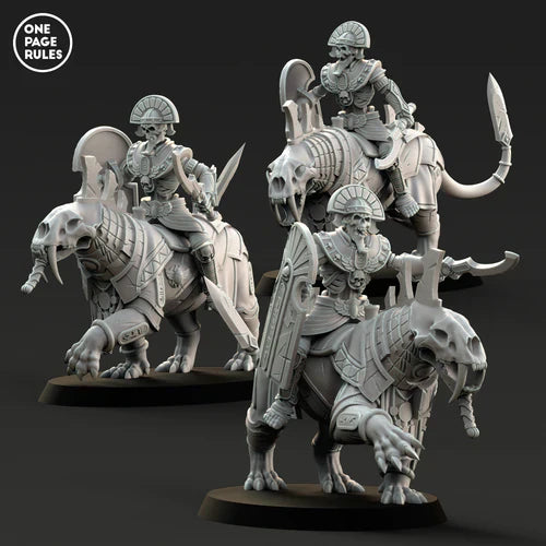 Mummified Skeleton Beast Riders with Swords