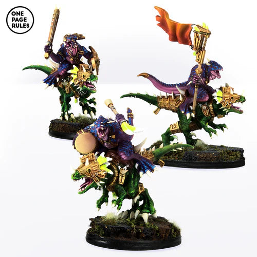 Saurian Commanders Riding Raptors – The MiniWarGaming Forge