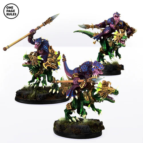 Saurian Spear Riders Mounted on Raptors – The MiniWarGaming Forge