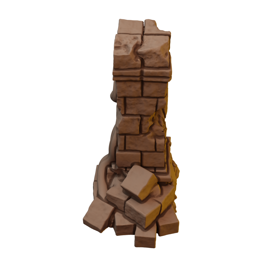 Set of Ancient Stone Scatter Terrain in Jungle Temple Ruins (STL)