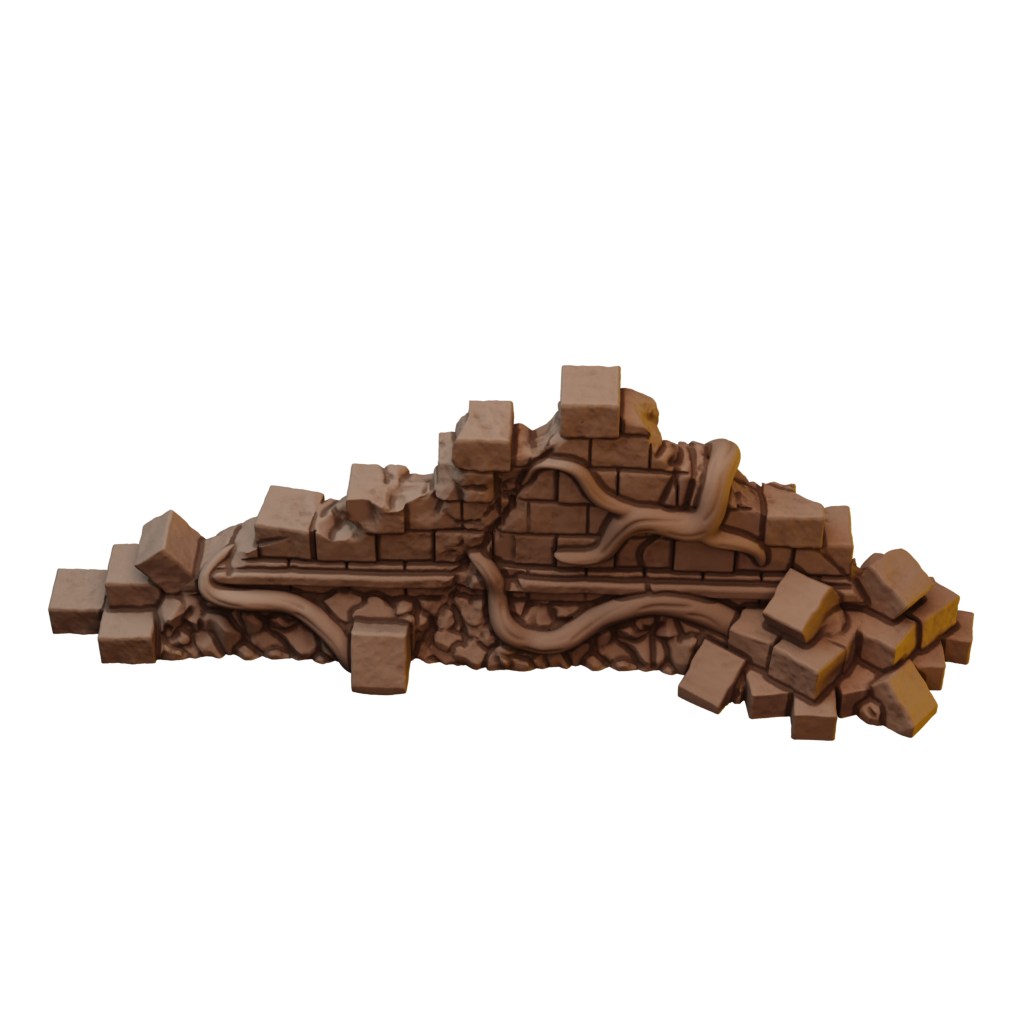 Set of Ancient Stone Scatter Terrain in Jungle Temple Ruins (STL)