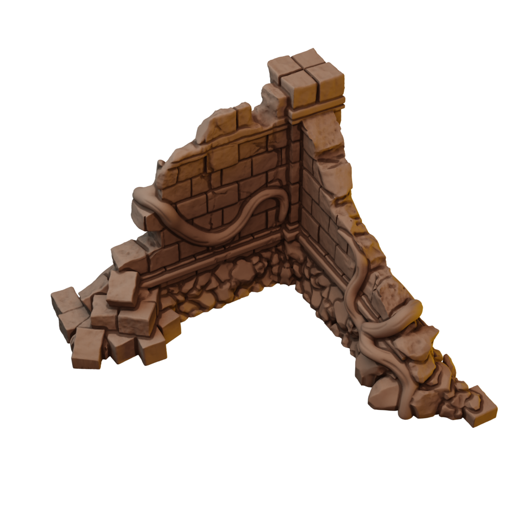 Set of Large Ancient Stone Ruins in Jungle Temple Setting (STL)