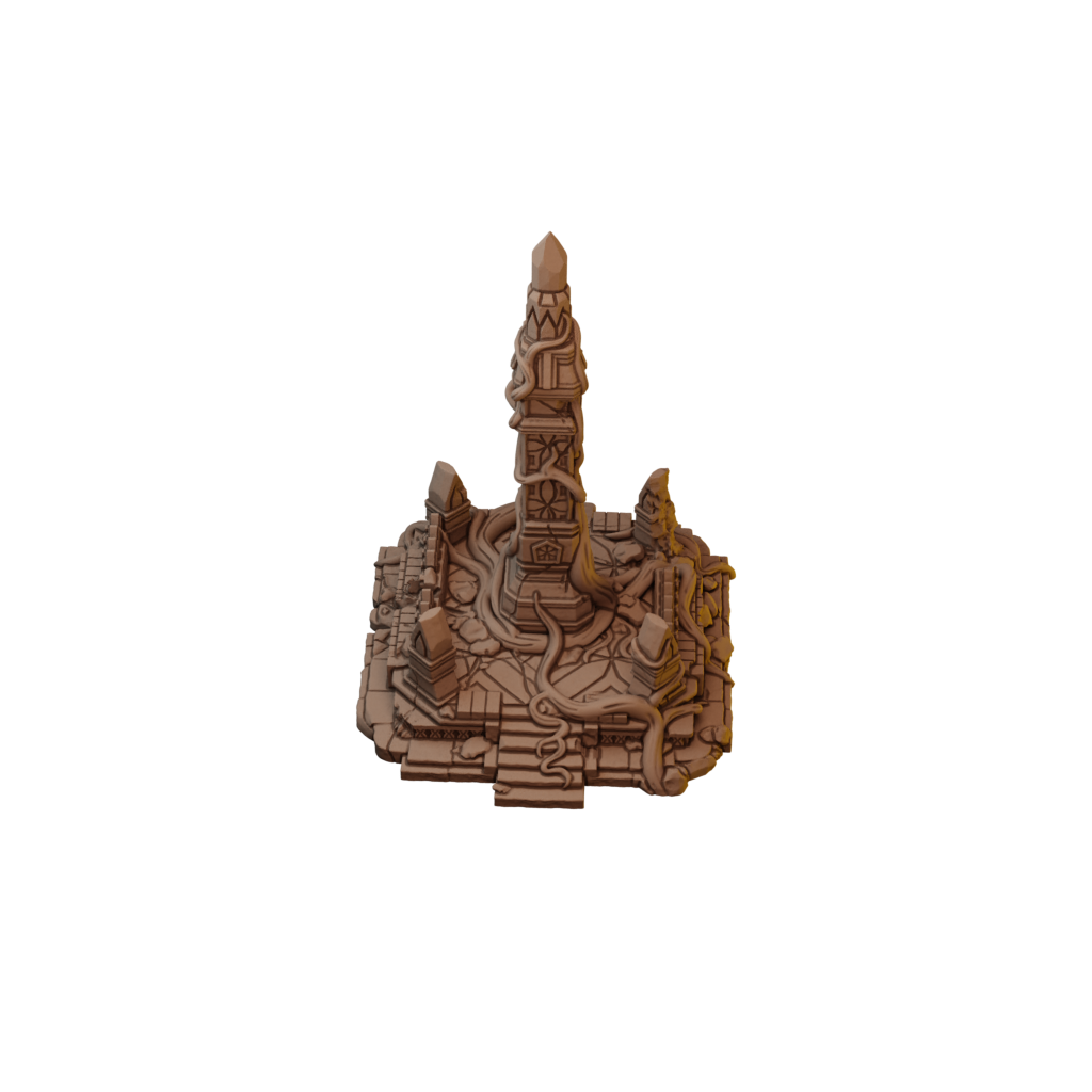 Set of Sacred Stone Shrines in Jungle Temple Ruins (STL)