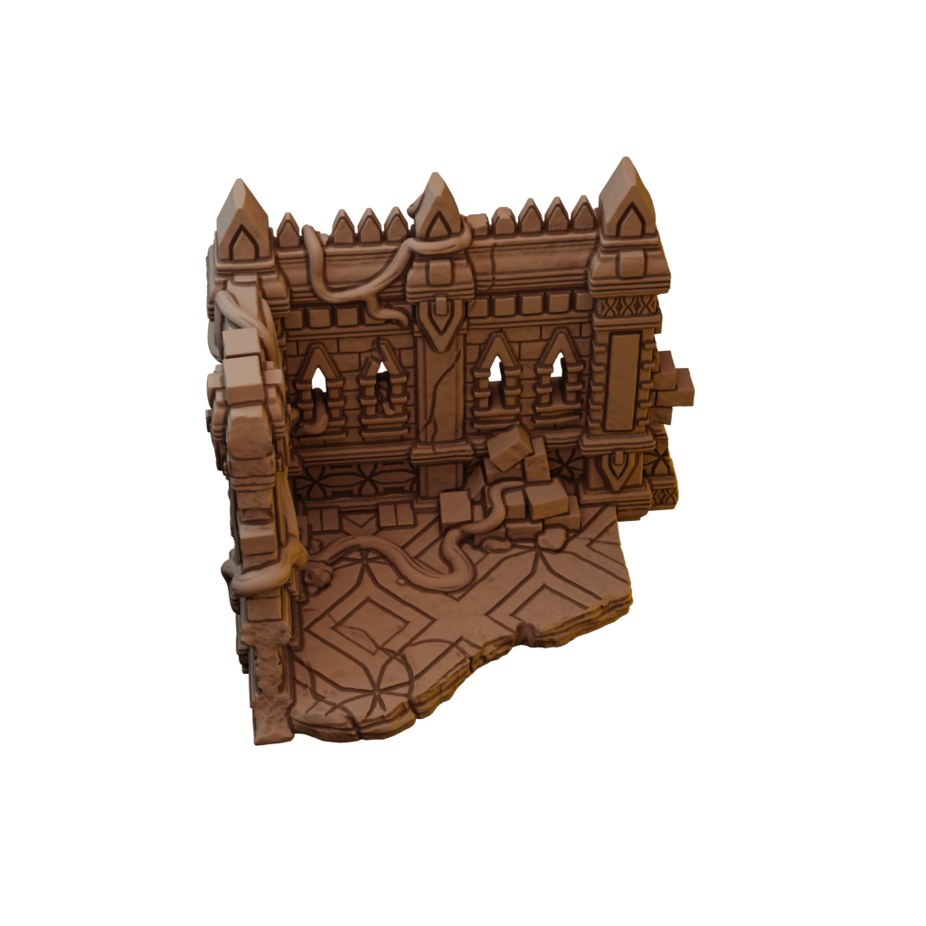 Set of Large Ancient Stone Ruins in Jungle Temple Setting (STL)